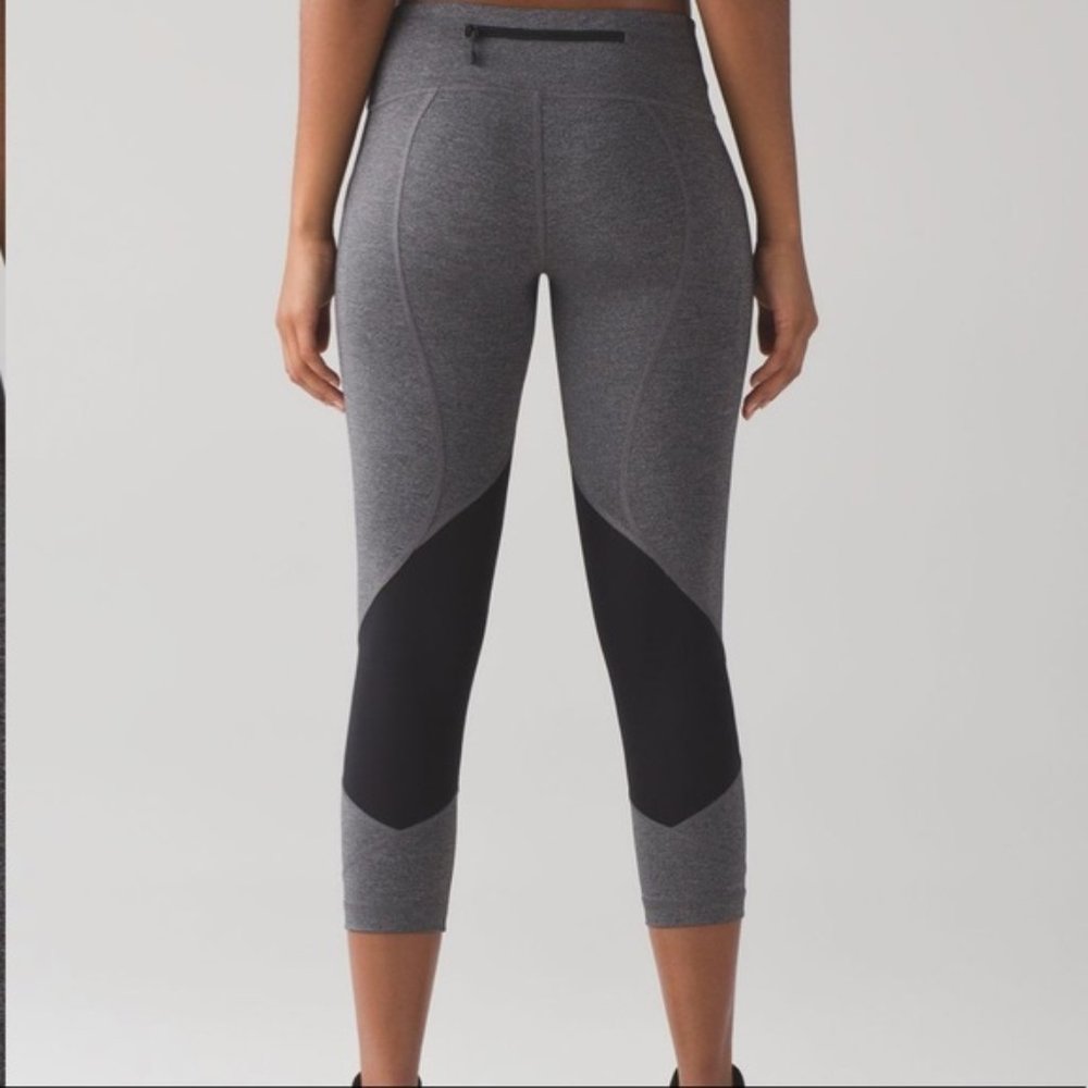 Lululemon Pace Rival Crop Heathered Grey - 2 like new